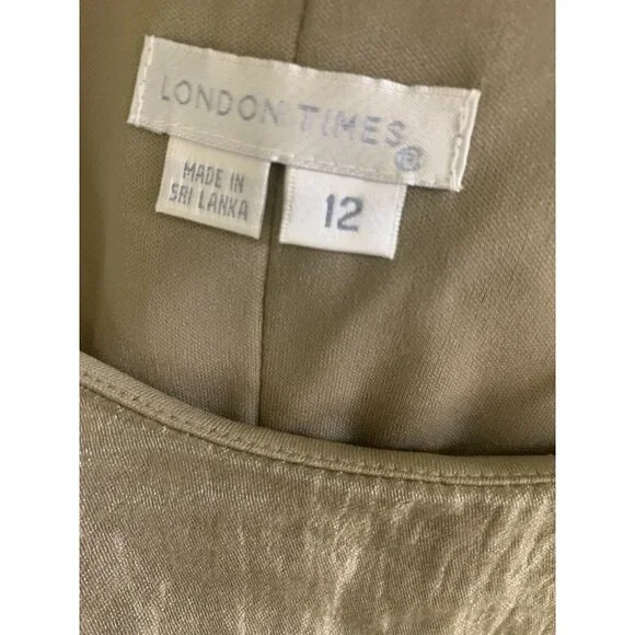 London Times Womens 12 Metallic Dress Sleeveless - Picture 11 of 12